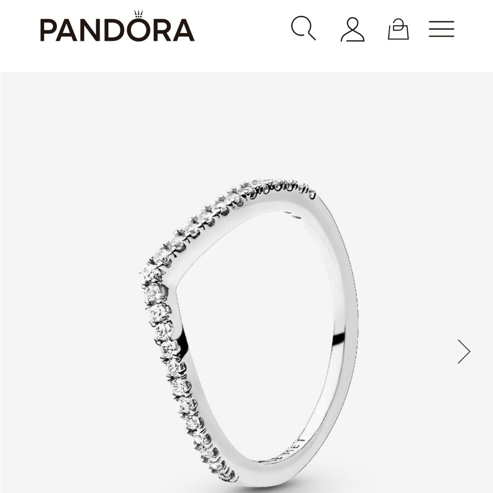 Pandora Silver and White Ring Set - Picture 4 of 4
